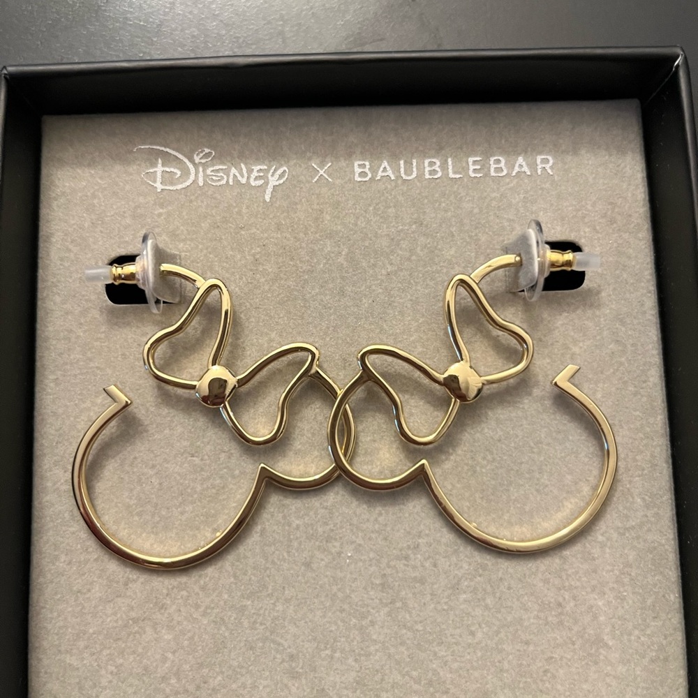 Baublebar Disney Minnie Mouse Gold Hoops